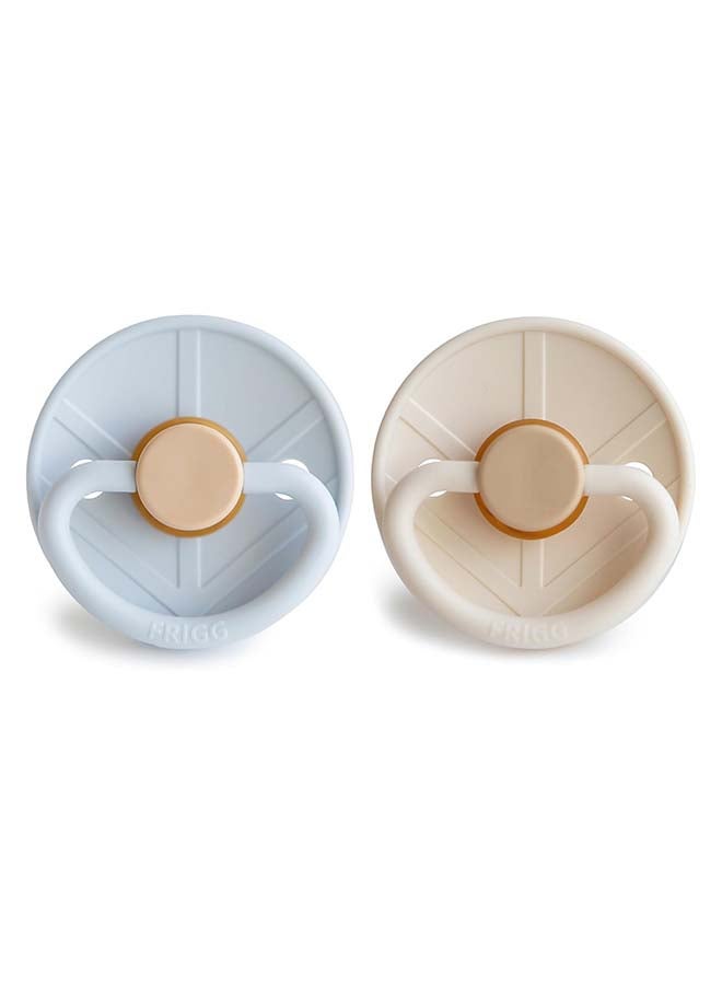 FRIGG Little Viking Silicone Baby Pacifier 6-18M 2-Pack Powder Blue/Cream - Size 2 - Image 2