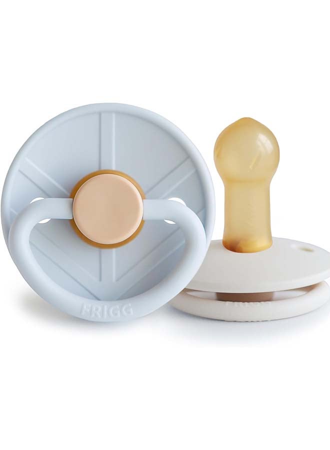 FRIGG Little Viking Silicone Baby Pacifier 6-18M 2-Pack Powder Blue/Cream - Size 2