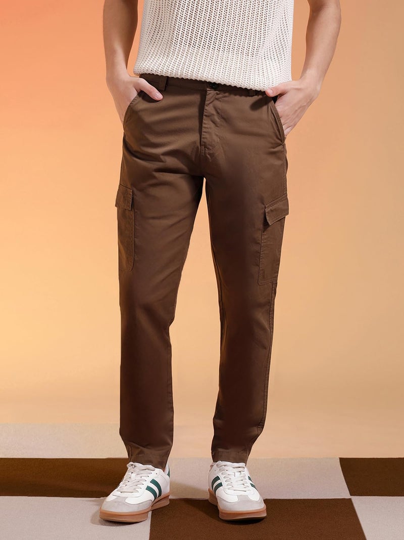 Veirdo® Men’s Cargo Pants | Regular Fit Utility Trousers with Pockets | Casual Stylish Bottoms Colors: Beige, Black & Brown | VD_WC1_BRN_M - Image 5