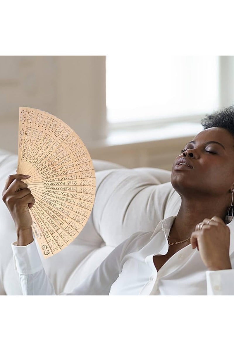 Hand Fan, Hand Fan Folding Hand Held Fans Folding Chinese Classical Style Hand Fans for Women Folding Bamboo Fan Wooden Fans Handheld for Birthday, Wedding,...  - Image 1