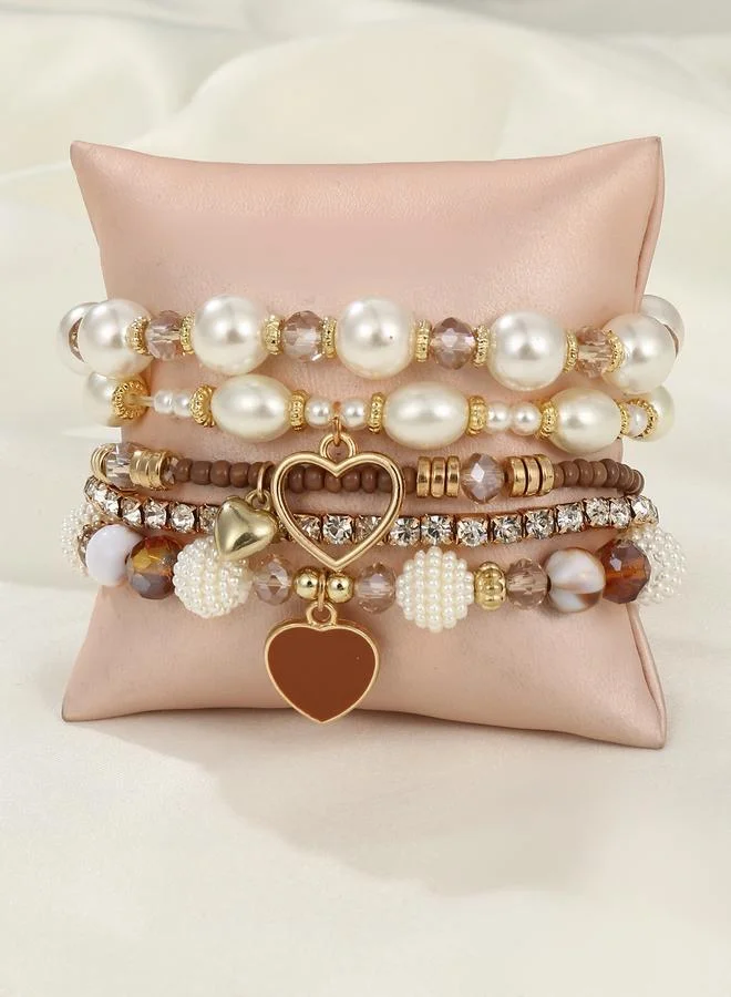 تايك تو Pack of 5 - Embellished Faux Pearl Bracelet