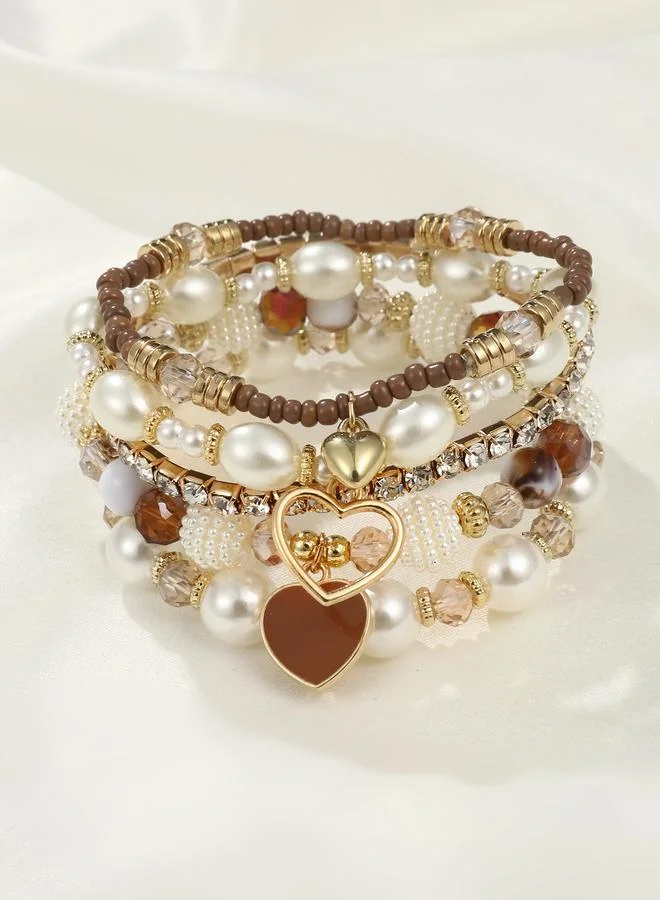 تايك تو Pack of 5 - Embellished Faux Pearl Bracelet