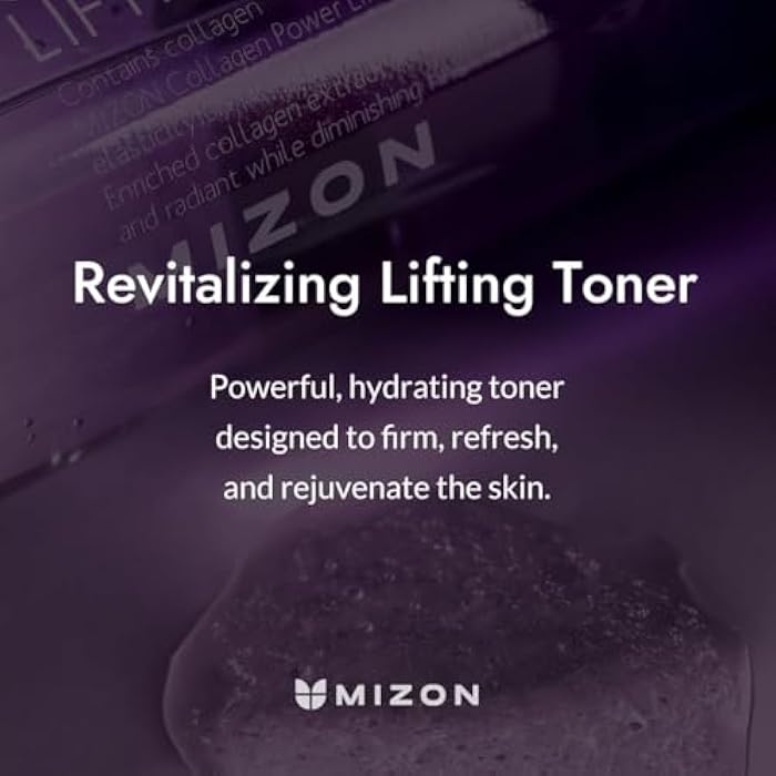 MIZON Collagen Power Lifting Toner Hydrolyzed Collagen with Adenosine Vitamin E Moisturizing Skin Booster for Dry Rough and Aging Skin (120ml 4.06 fl oz) - Image 2