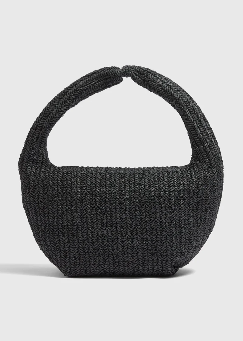 Matalan Black Straw Shoulder Bag