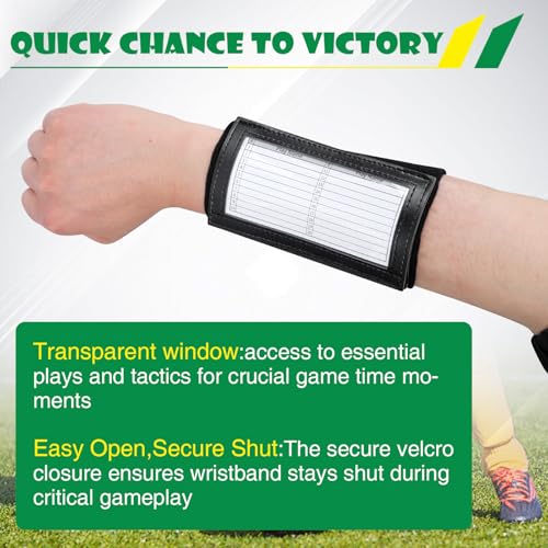 YixangDD Football Play Wristbands, Sports Football Arm Bands, Cotton Wristbands for Play Signs, Baseball Wrist Bands with 3 PVC Compartments for Teenagers - Image 5