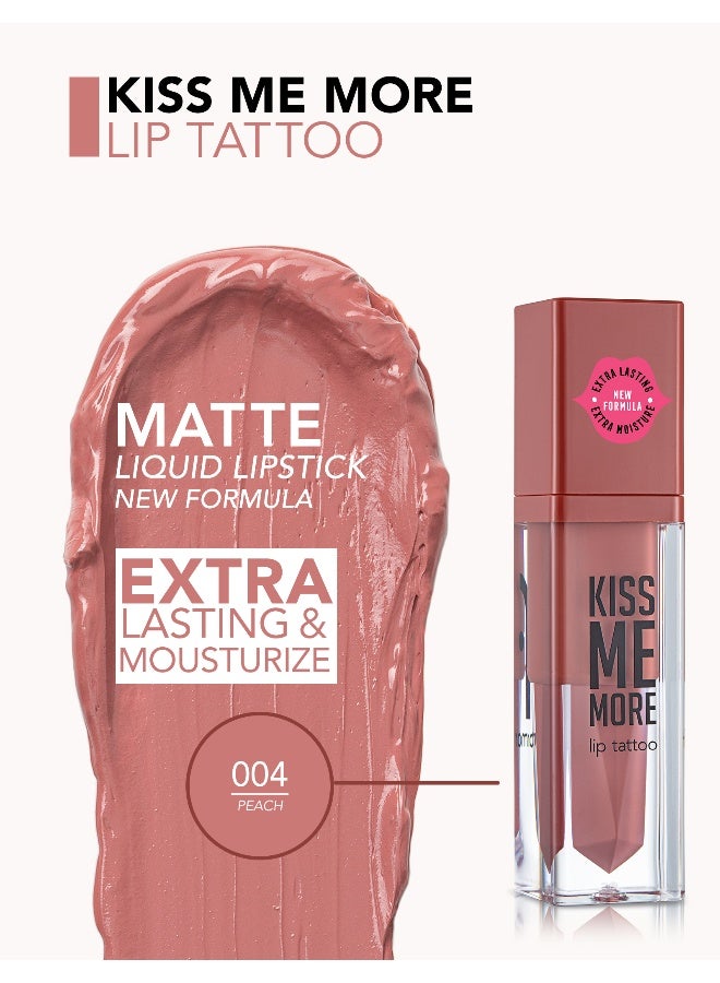 flormar Kiss Me More Lip Tattoo New - 004 Peach Peach - Image 4