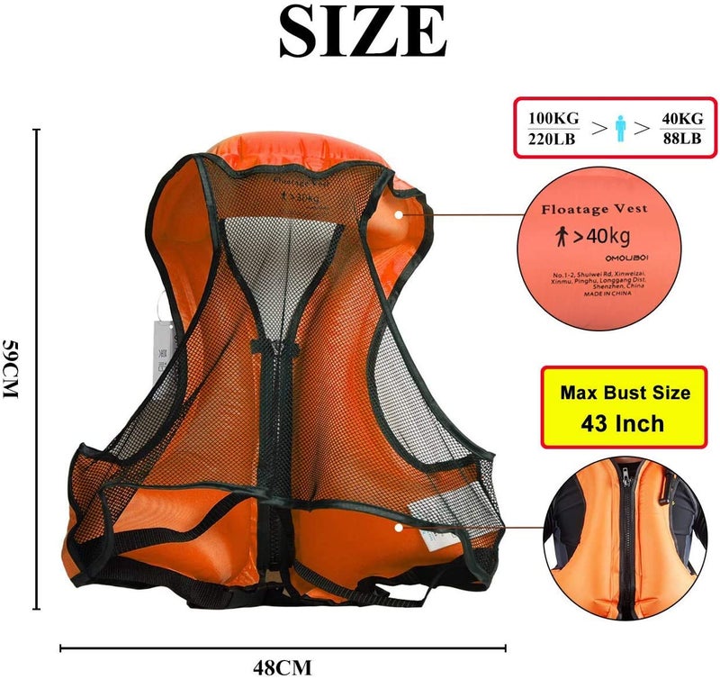 Inflatable Swim Vest for Adults - Adjustable Flotation Aid for Snorkeling, Kayaking & Water Activities - Lightweight & Compact (One Size) - Image 5