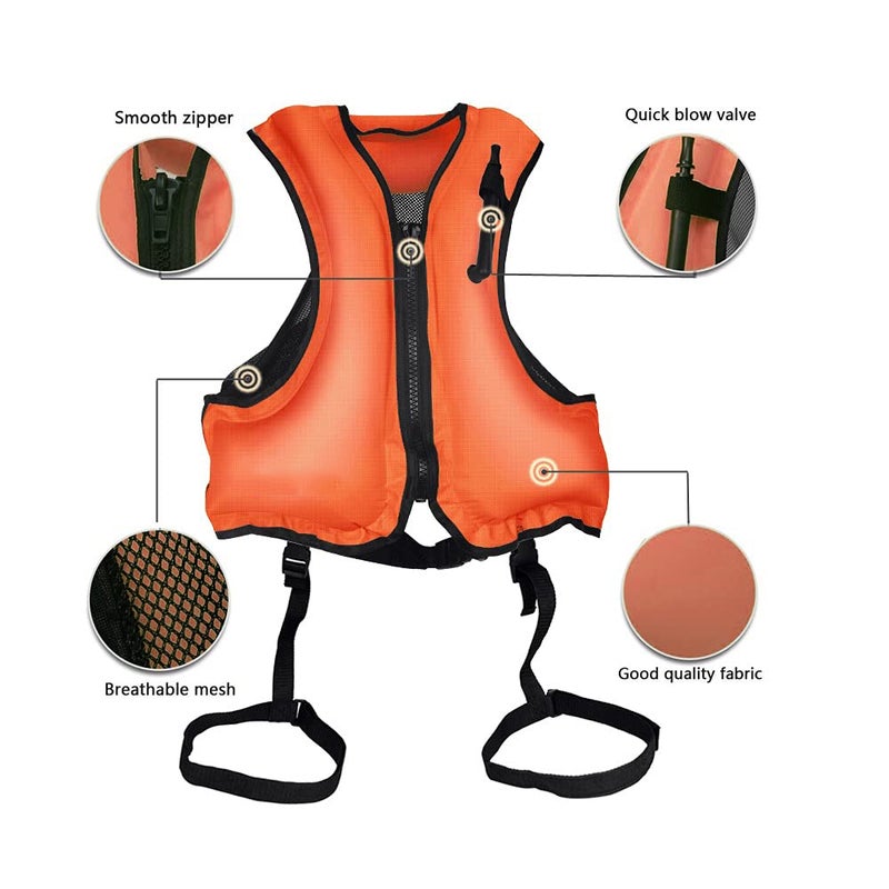 Inflatable Swim Vest for Adults - Adjustable Flotation Aid for Snorkeling, Kayaking & Water Activities - Lightweight & Compact (One Size) - Image 4