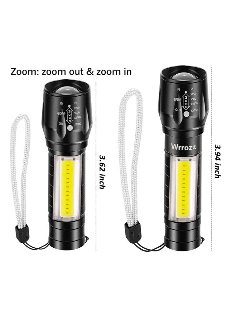 Wrrozz COB LED Flashlight Rechargeable Torch Zoom Flashlight Built-in Battery+USB Cable (1 Pack) - Image 4