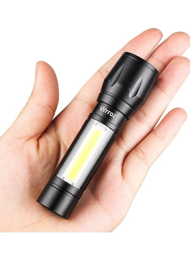 Wrrozz COB LED Flashlight Rechargeable Torch Zoom Flashlight Built-in Battery+USB Cable (1 Pack) - Image 5