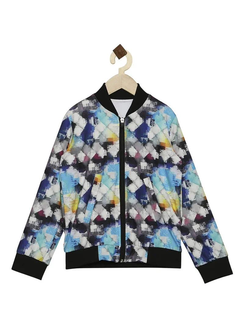 HIGH STAR Boys Blue Grey Bomber Jacket