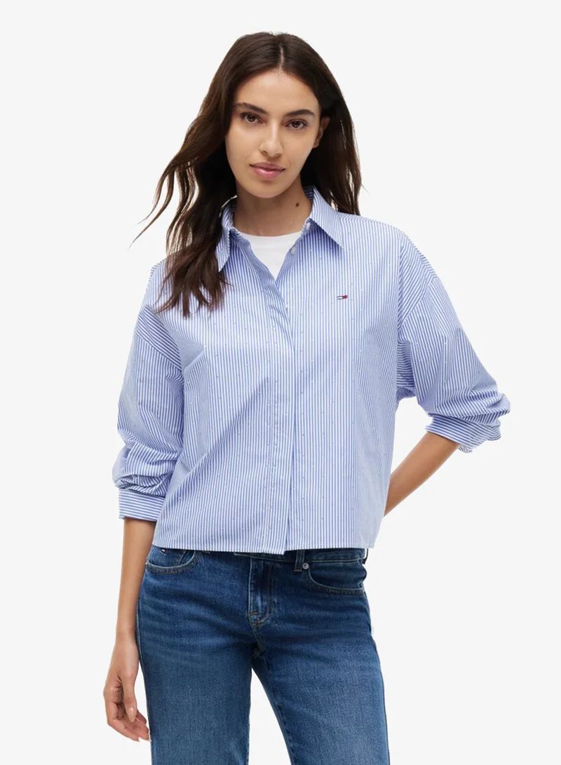 Tommy Jeans Festive Oversized Fit Cropped Shirt