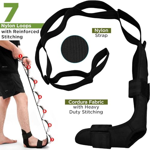 SHAZ Foot & Calf Stretcher, Fascia Hamstring Stretcher for Plantar Fasciitis, Achilles Tendonitis, Heel Spurs & Shin Splints - Yoga Leg Stretching Strap for Back Pain - Flex Strap for Physical Therapy - Image 4
