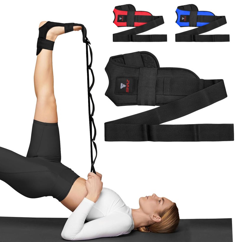 SHAZ Foot & Calf Stretcher, Fascia Hamstring Stretcher for Plantar Fasciitis, Achilles Tendonitis, Heel Spurs & Shin Splints - Yoga Leg Stretching Strap for Back Pain - Flex Strap for Physical Therapy - Image 1