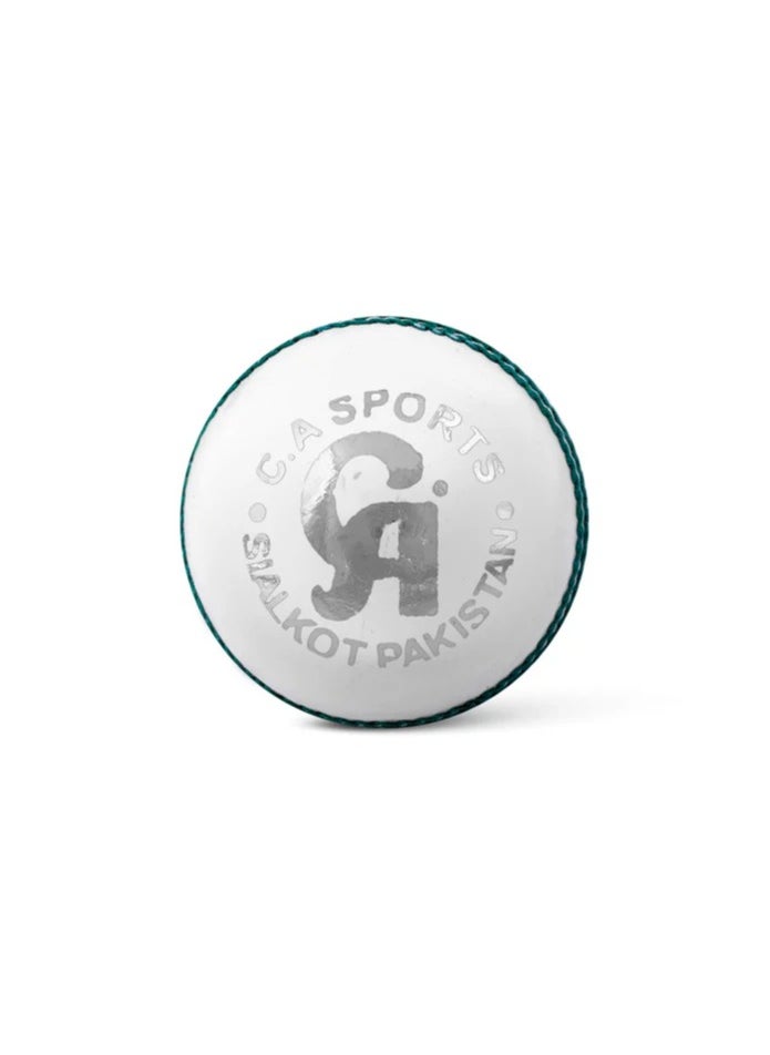CA CA Attack White Leather Cricket Ball, 4-Piece Construction, Premium Leather, Hand-stitched (White)  - Image 2