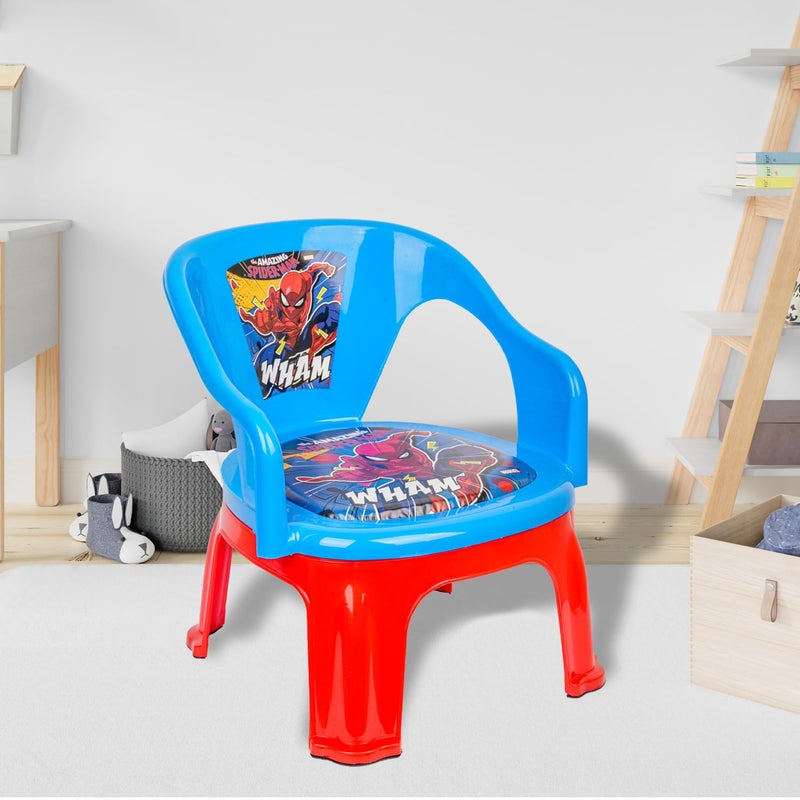 Kuber Industries Marvel SpiderMan Kids Chair Plastic Foldable Kids Chair Chair for Kidsroom School Study Stool Baby Stool Indoor or Outdoor Stool for Kids Capacity 30 Kg Blue Red - Image 2