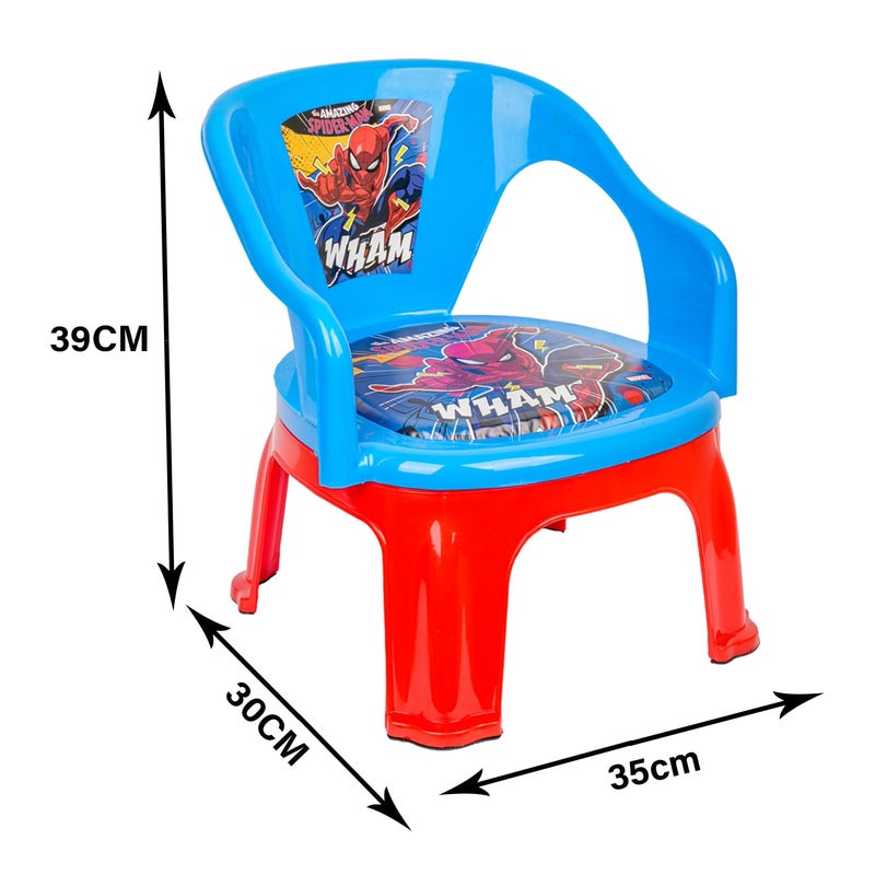 Kuber Industries Marvel SpiderMan Kids Chair Plastic Foldable Kids Chair Chair for Kidsroom School Study Stool Baby Stool Indoor or Outdoor Stool for Kids Capacity 30 Kg Blue Red - Image 3