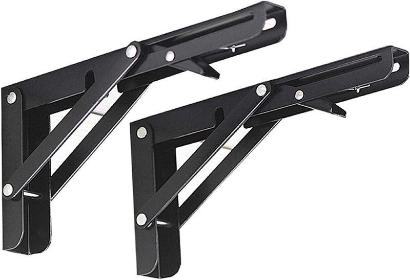MOHILAA Heavy Duty Stainless Steel Folding Shelf Brackets – Wall Mounted Collapsible Foldable Brackets for DIY Table, Desk, Workbench, Wall Storage Support (30CM) - Image 4