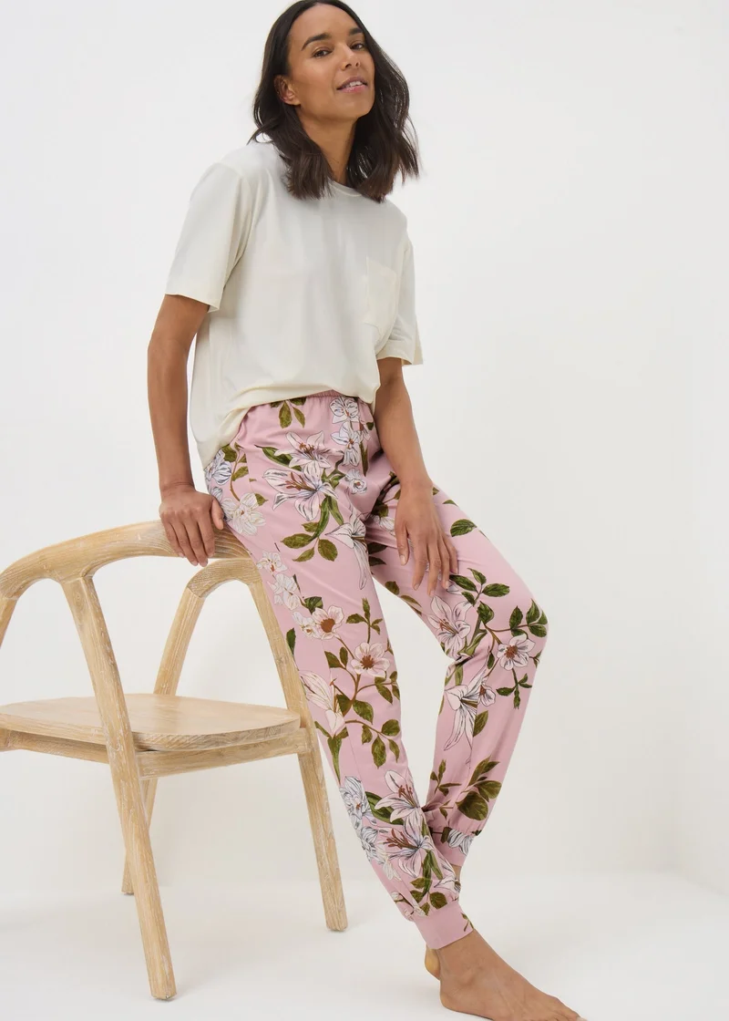 Matalan Pink Floral Long Pyjama Set