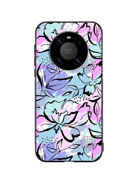 Protective Case Cover For Huawei Mate 40 Abstract Flowers Print Design Multicolour