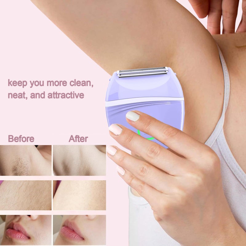 XYOUWEI Women Electric Shaver, Wet and Dry Bikini Trimmer for Women, Rechargeable Electric Razor for Legs, Face, Arm, Underarm, Bikini Area - Image 2