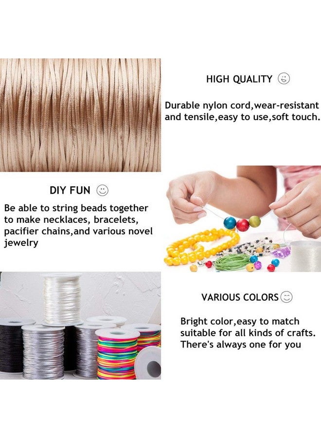 بروميس بيبي سلك راتيل من الساتان الذهبي لقلادة تسنين الطفل بطول 75 متر، خط لوازم حرفية للعضاضة بنفسك - Image 3