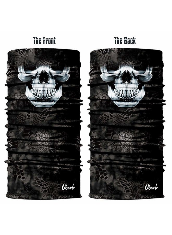 Obacle Skull Face Mask Half for Dust Wind Sun Protection Seamless 3D Tube Mask Bandana for Men Women Durable Thin Breathable Skeleton Mask Motorcycle Riding Biker Fishing Cycling Sports Festival - Image 3