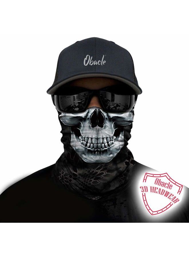 Obacle Skull Face Mask Half for Dust Wind Sun Protection Seamless 3D Tube Mask Bandana for Men Women Durable Thin Breathable Skeleton Mask Motorcycle Riding Biker Fishing Cycling Sports Festival - Image 2