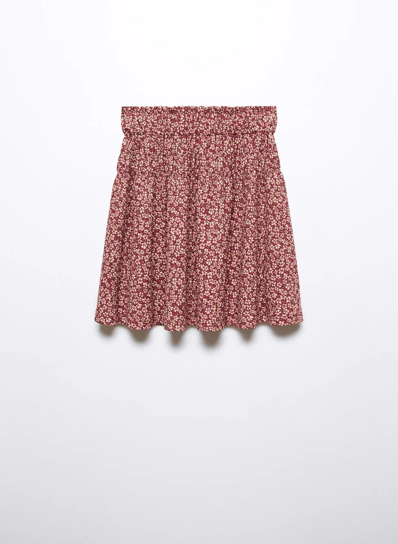 MANGO Kids Floral Print Skirt