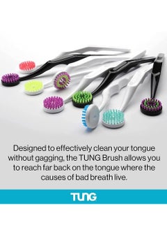 Tung Professional Tongue Brush Scraper To Cleanse And Remove Bad Breath odour-causing bacteria Multicolour  - Image 2