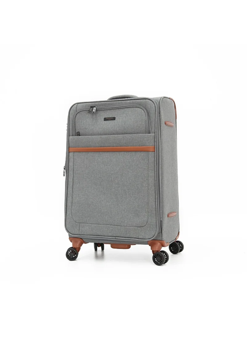 AMERICAN FLYER Softside Luggage Trolley Bag 2 Pieces Set,Grey (S-20",L-28")