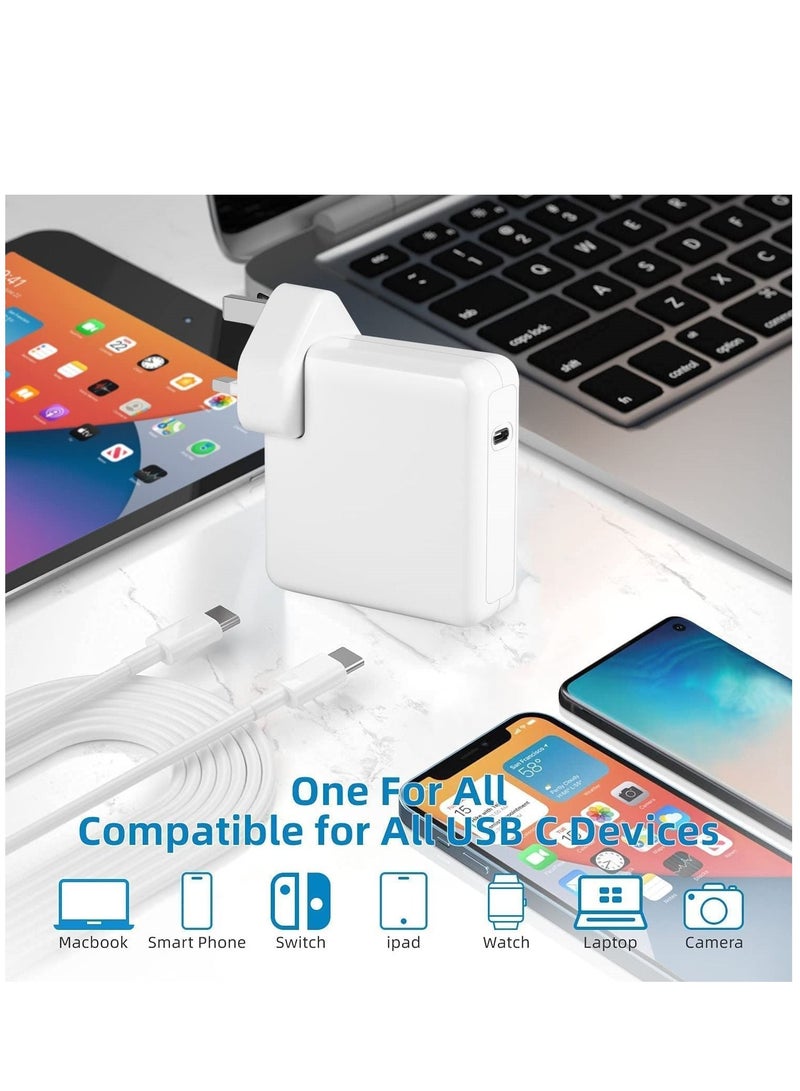 Ntech Mac Book Pro Charger USB C 96W Fast Charger Compatible with MacBook Pro and Air 13'' 14' 15' 16 Inch, iPad 12.9/11 Inch and All USB-C Device Included USB C to C Cable (6.6ft ) - Image 3