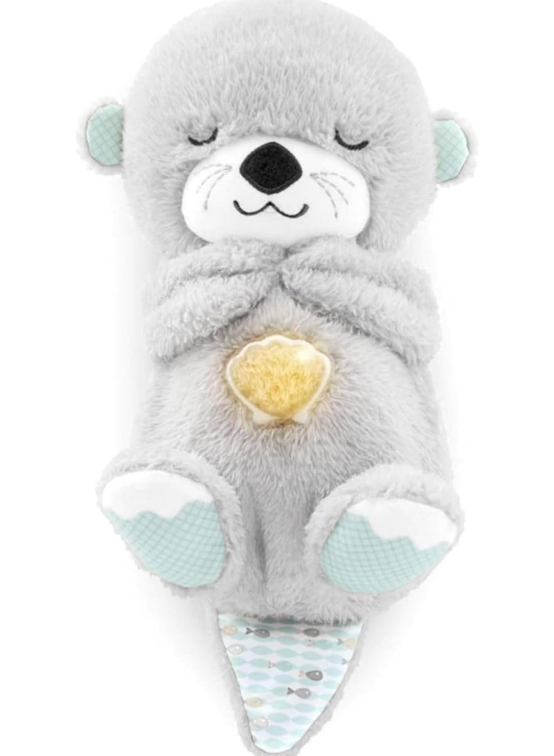 دمية دبدوب موسيقية للأطفال بميزة التنفس – لعبة مهدئة تساعد على نوم الطفل وراحته -رمادي -كود 1818 - Image 1