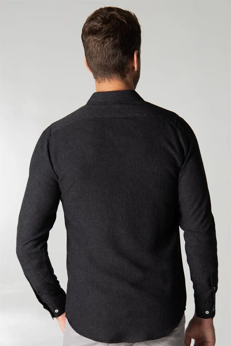 Tudors Slim Fit Winter Wool Viscose Plain Shirt