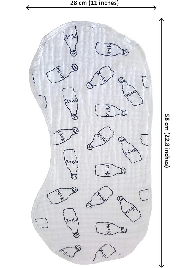 ShoppeWatch Muslin Burp Cloths Baby Burping Bibs 100% Organic Cotton 5-Pack Large 6 Layers Thick Soft Absorbent Cloth Spit Up Dribble Towels Rags for Newborns & Babies Shower Gift BB28 - Image 2