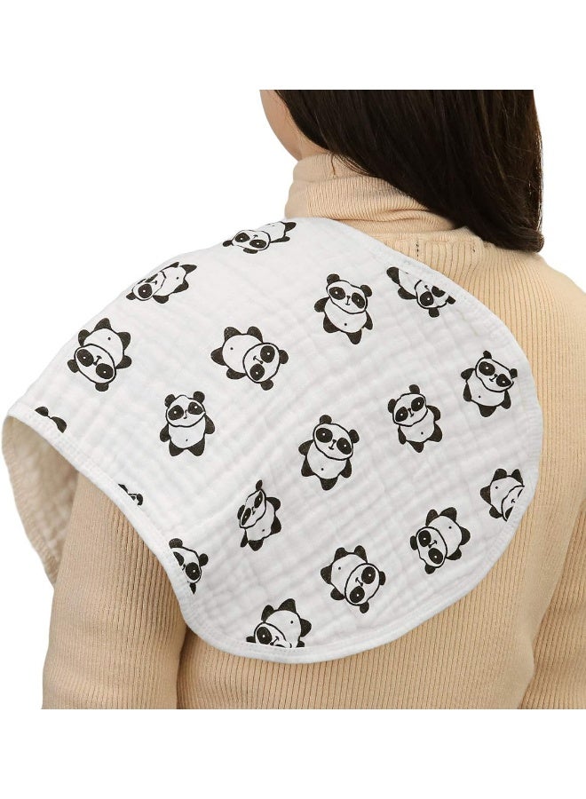 ShoppeWatch Muslin Burp Cloths Baby Burping Bibs 100% Organic Cotton 5-Pack Large 6 Layers Thick Soft Absorbent Cloth Spit Up Dribble Towels Rags for Newborns & Babies Shower Gift BB28 - Image 4