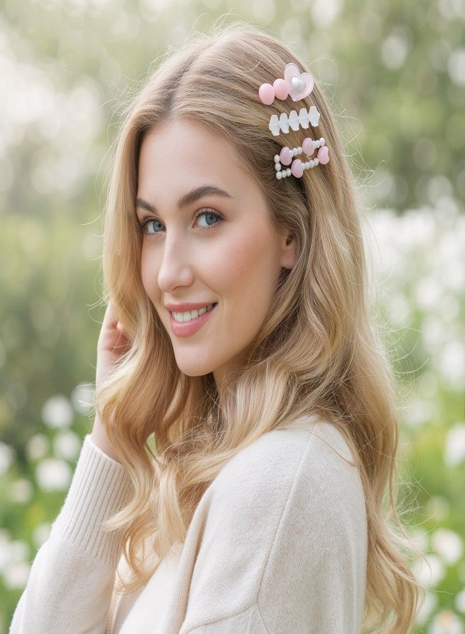 ElevateTech Hair Clips for Girl and Women, 15 Pcs Cute Kawaii Hair Accessories for Girls 2.8 Inch Fashion Hairs Clip Set Decorative Pearl Headwear Styling Tools for Makeup, Daily Wear - Image 3