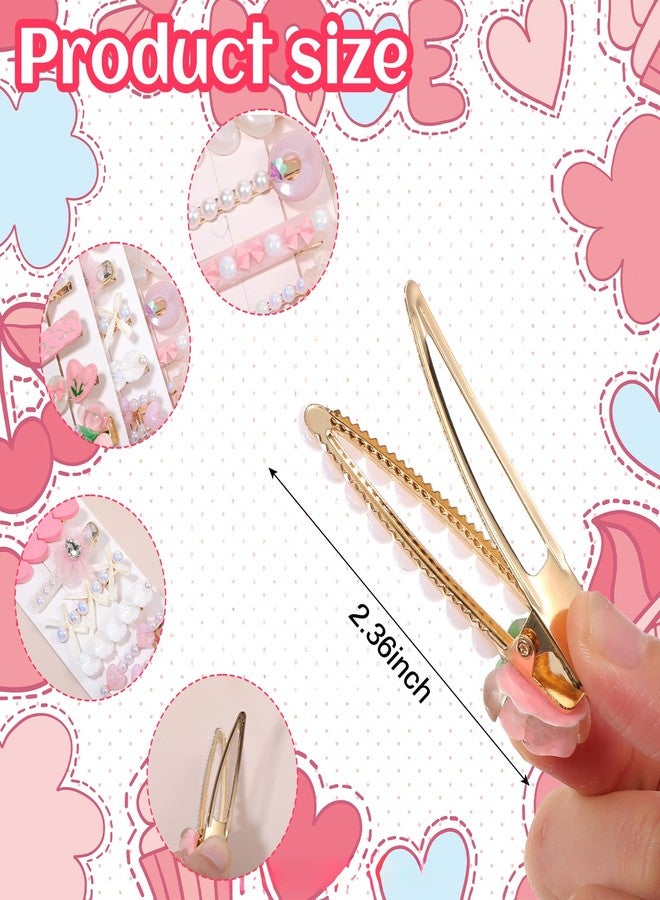 ElevateTech Hair Clips for Girl and Women, 15 Pcs Cute Kawaii Hair Accessories for Girls 2.8 Inch Fashion Hairs Clip Set Decorative Pearl Headwear Styling Tools for Makeup, Daily Wear - Image 2