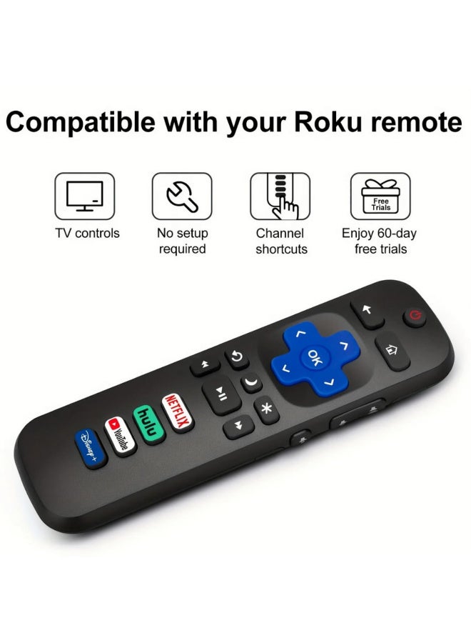 1pcs Universal TV Remote for Roku TV All Series Remote Control Replacement for Hisense/Onn/TCL/Sharp/Philips/Element/Insignia/Hitachi/JVC R0KU Smart TVs Not for RokuStick,Box and Player - Image 3