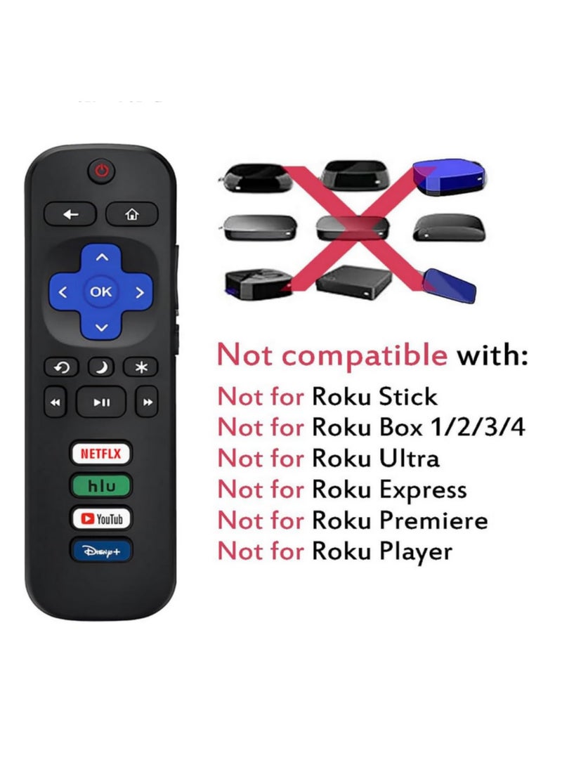 1pcs Universal TV Remote for Roku TV All Series Remote Control Replacement for Hisense/Onn/TCL/Sharp/Philips/Element/Insignia/Hitachi/JVC R0KU Smart TVs Not for RokuStick,Box and Player - Image 5
