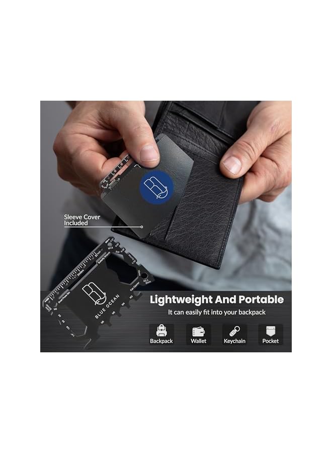 BLUE OCEAN Blue Ocean Multitool Set 64 In 1 Combo Wallet,46 in 1 Credit Card Multitool &18 in 1 Snowflake Multitool/Screwdriver/Bottle Opener/Cutter/Travel Camping Adventure Multitool Card Best Gift for Men  - Image 5