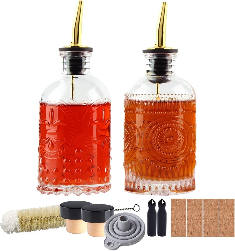 Shining Craft Coffee Syrup Dispenser Bottles Set 2 Pack 7 OZ Simple Small Syrup Bottles Set with Metal Pour Spout Ideal for Coffee Syrups, Condiments, Coffee bar, SC056 (2 pack) - Image 1