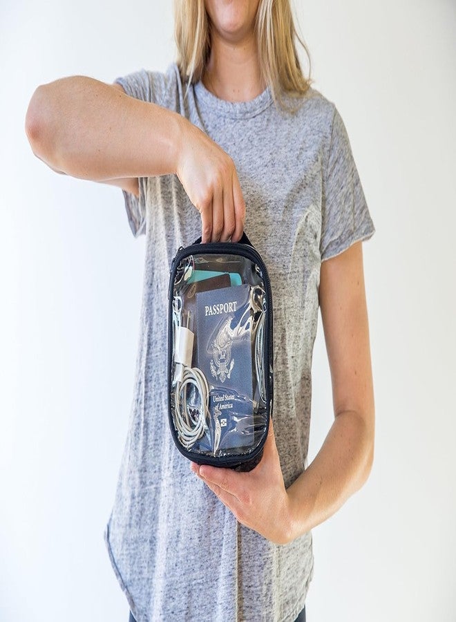 جولدن بيرد حقيبة مكياج شفافة من جولدن بيرد، حقيبة مستحضرات تجميل محمولة مقاومة للماء، حقيبة سفر للنساء والرجال (معتمدة من إدارة أمن النقل الأمريكية) (أسود، 3 قطع) - Image 5