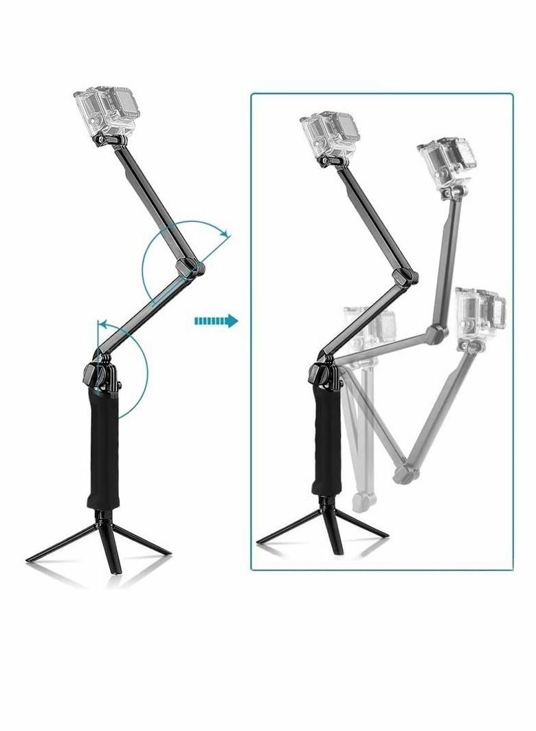 Captaintech Foldable Multifunctional Selfie Stick, Extendable Monopod with Tripod for Action Camera for Hero/7/6/5/4/3+/3/2/1 - Image 3
