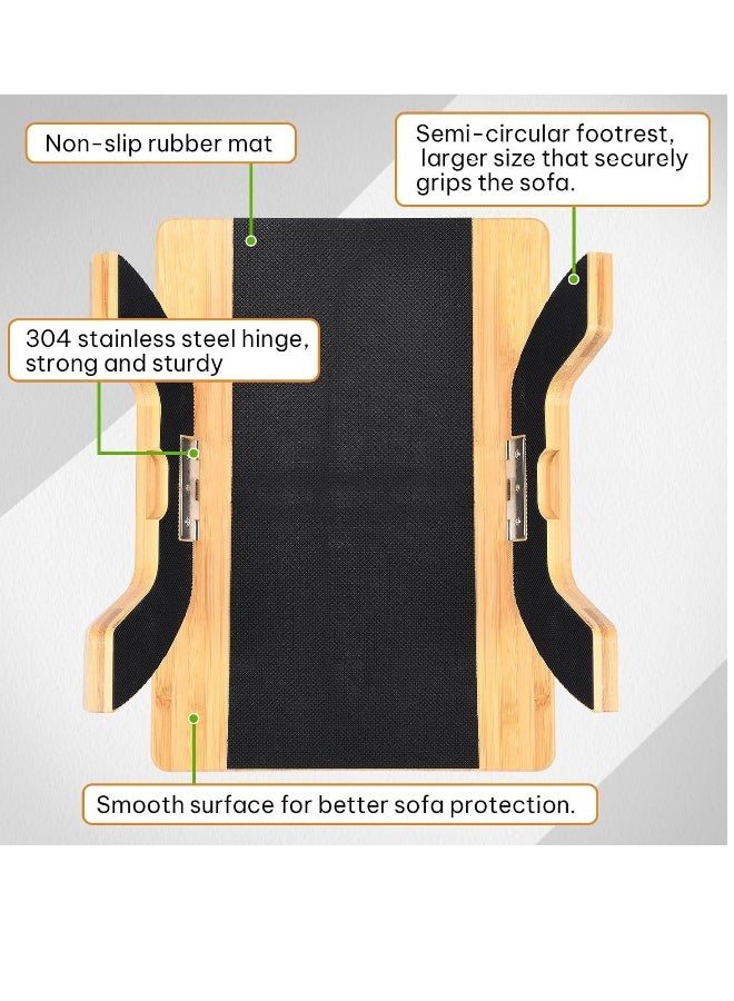Generic Sofa armrest tray, sofa armrest tray with cup holder, sofa armrest clip, bamboo armrest tray, small electronic non-slip folding side table, drinks, eating, remote control, snacks, useful gifts - Image 4