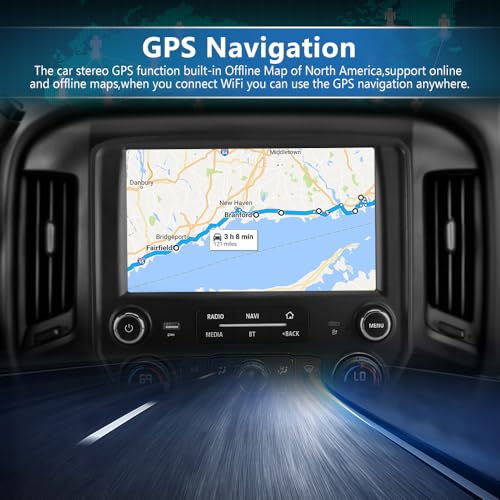 Junsun 4+64G Car Radio Stereo for Chevy Silverado GMC Sierra 2014-2018 Android 13 Wireless CarPlay Android Auto Bluetooth GPS Navigation - Image 4
