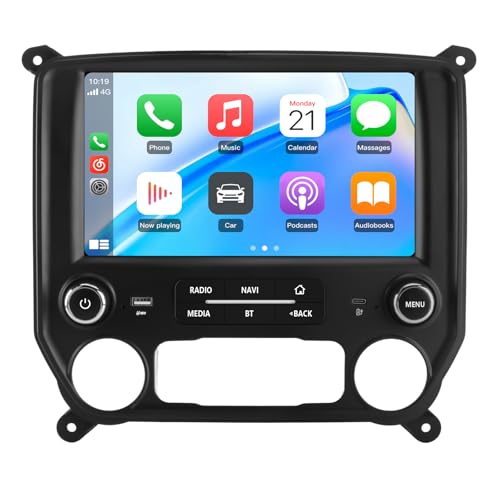 Junsun 4+64G Car Radio Stereo for Chevy Silverado GMC Sierra 2014-2018 Android 13 Wireless CarPlay Android Auto Bluetooth GPS Navigation - Image 1