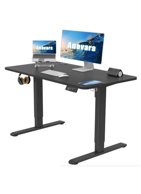 Electric Height Adjustable Desk,Standing Desk,120 X 60cm Stand Up Desk for Home/Office Stand Up Computer Desk (Black,2 Piece Desk Board)