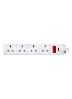 MASTERPLUG Masterplug Permaplug by ELS134W-01 Four Socket Trailing Socket with Power Indicator, without Plug and Cable, 13 Amp, White  - Image 2