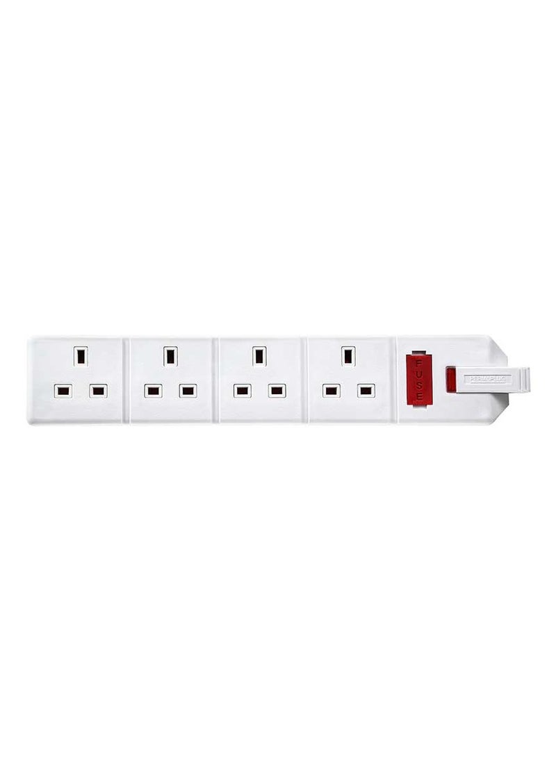 MASTERPLUG Masterplug Permaplug by ELS134W-01 Four Socket Trailing Socket with Power Indicator, without Plug and Cable, 13 Amp, White  - Image 2
